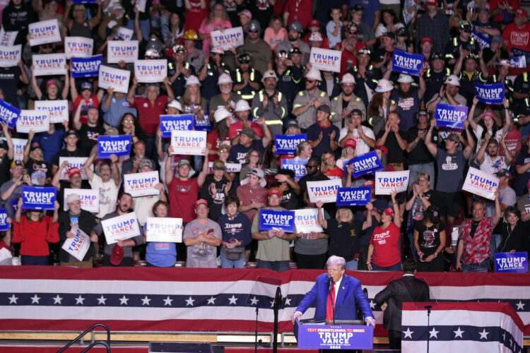 Trump listens during a farming event in rural PA, returns to bluster at ...
